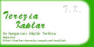terezia kaplar business card
